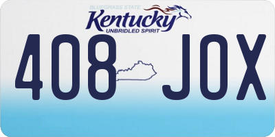 KY license plate 408JOX