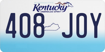 KY license plate 408JOY