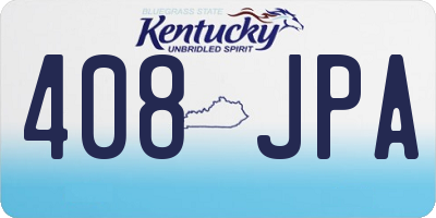KY license plate 408JPA