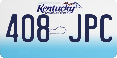 KY license plate 408JPC