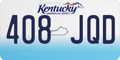 KY license plate 408JQD