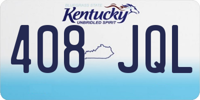 KY license plate 408JQL