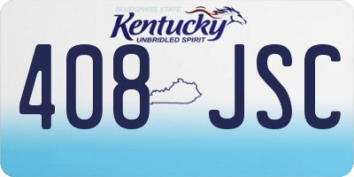 KY license plate 408JSC