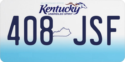KY license plate 408JSF