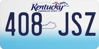 KY license plate 408JSZ