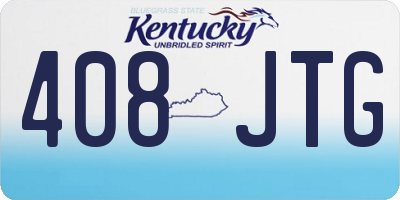 KY license plate 408JTG