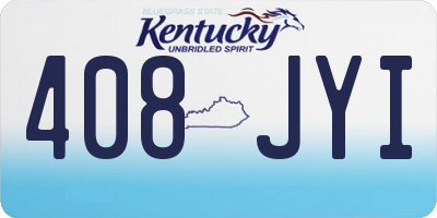 KY license plate 408JYI