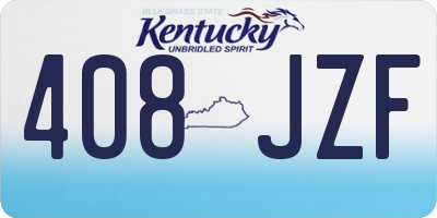 KY license plate 408JZF