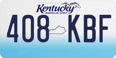 KY license plate 408KBF