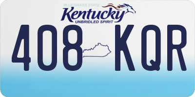 KY license plate 408KQR