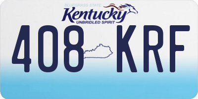 KY license plate 408KRF