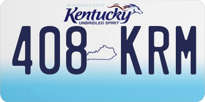 KY license plate 408KRM