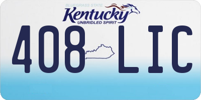 KY license plate 408LIC
