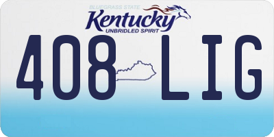 KY license plate 408LIG