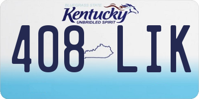 KY license plate 408LIK