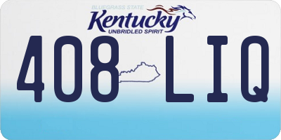 KY license plate 408LIQ