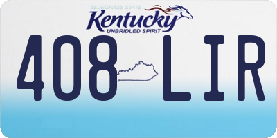 KY license plate 408LIR
