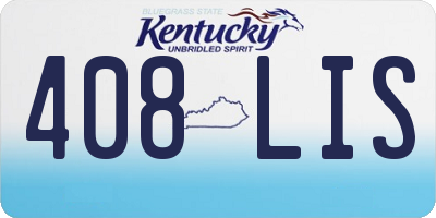 KY license plate 408LIS