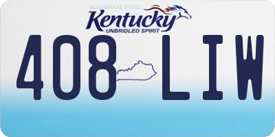KY license plate 408LIW