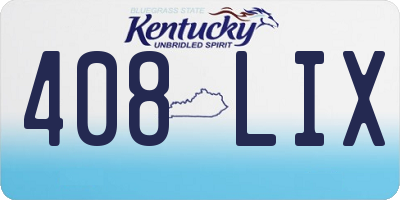 KY license plate 408LIX