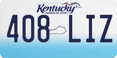 KY license plate 408LIZ
