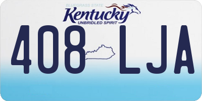 KY license plate 408LJA