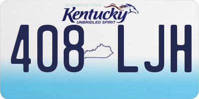 KY license plate 408LJH