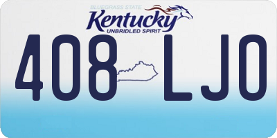 KY license plate 408LJO