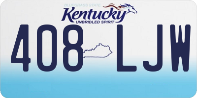 KY license plate 408LJW