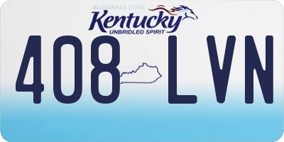 KY license plate 408LVN