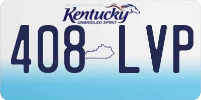 KY license plate 408LVP