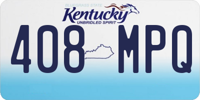 KY license plate 408MPQ