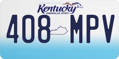 KY license plate 408MPV