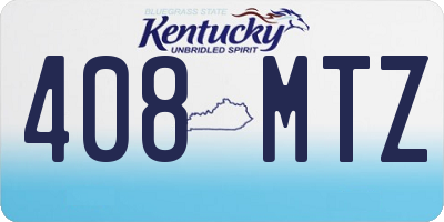 KY license plate 408MTZ