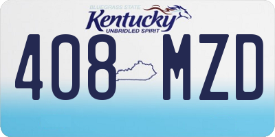 KY license plate 408MZD