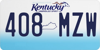 KY license plate 408MZW