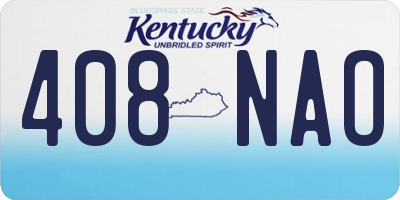 KY license plate 408NAO