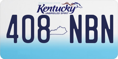 KY license plate 408NBN