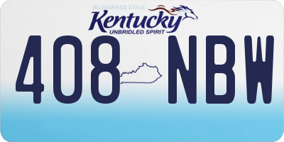 KY license plate 408NBW