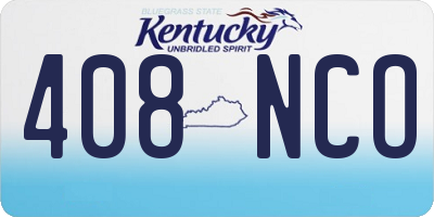 KY license plate 408NCO