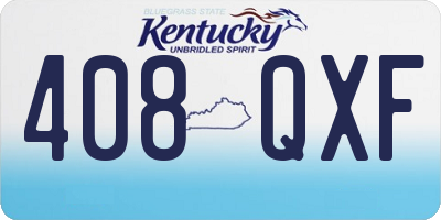 KY license plate 408QXF