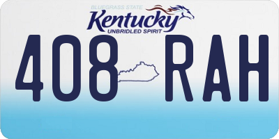 KY license plate 408RAH