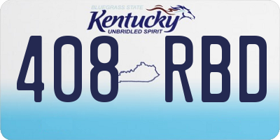 KY license plate 408RBD