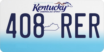KY license plate 408RER