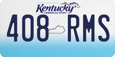 KY license plate 408RMS