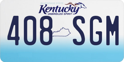 KY license plate 408SGM
