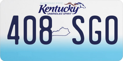 KY license plate 408SGO