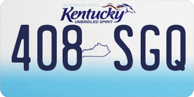 KY license plate 408SGQ