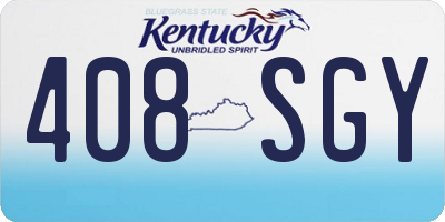KY license plate 408SGY