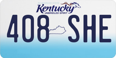 KY license plate 408SHE